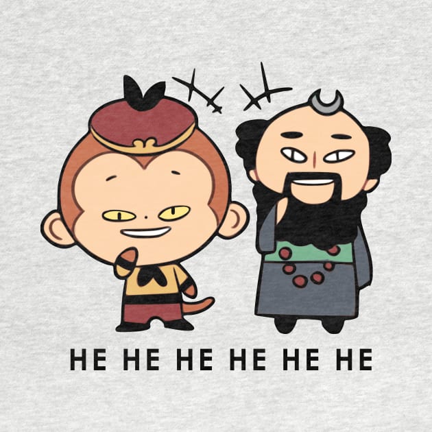 Chuckling Tiny Wukong and Wujing by 	 FatharaniYasmin